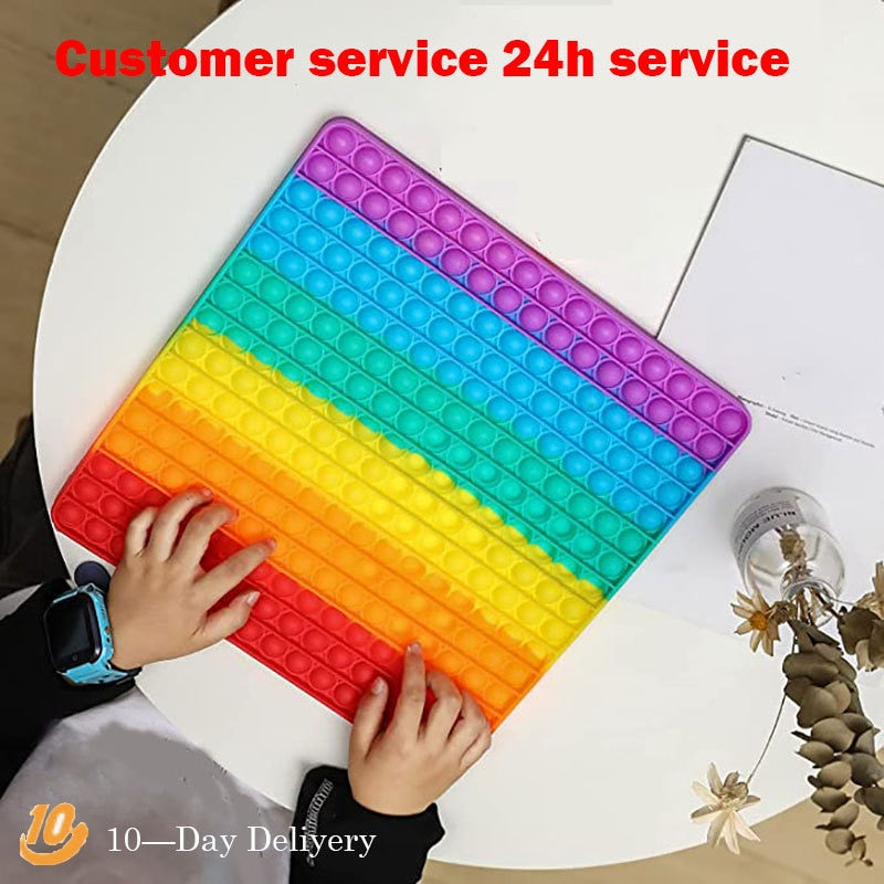 Large 30 CM Size Pop It Fidget Toys Push Bubble School Bag Board Pendant Hot Sale Adult Decompression Toy Children Anti-Stress