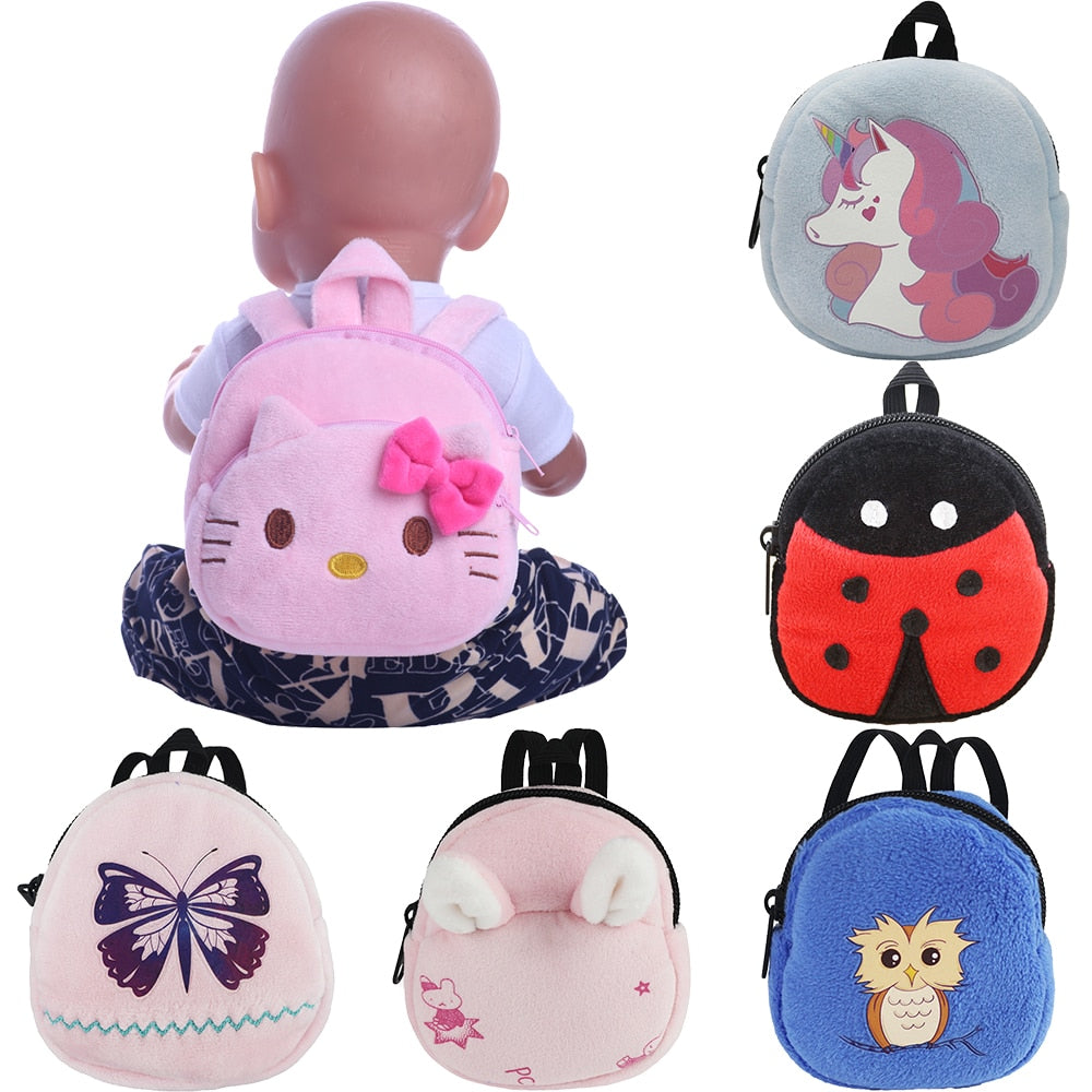 Unicorn Kitty Pony Doll Backpack Purse For American 18 Inch Girl 43 cm Born Baby Doll Clothes Accessories Items,Our Generation