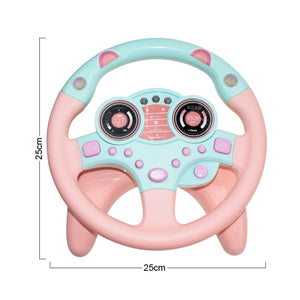 Eletric Simulation Steering Wheel Toy with Light Sound Baby Kids Musical Educational Copilot Stroller Steering Wheel Vocal Toys