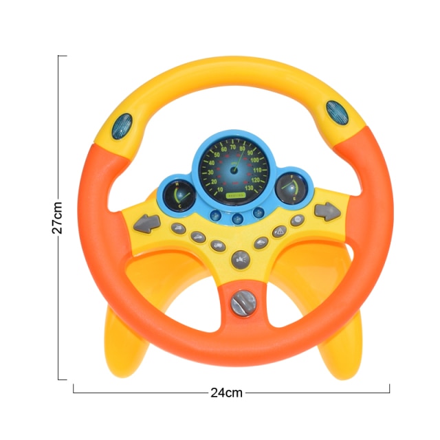 Eletric Simulation Steering Wheel Toy with Light Sound Baby Kids Musical Educational Copilot Stroller Steering Wheel Vocal Toys