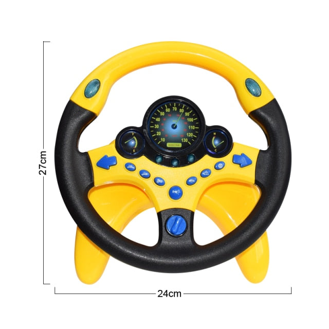 Eletric Simulation Steering Wheel Toy with Light Sound Baby Kids Musical Educational Copilot Stroller Steering Wheel Vocal Toys