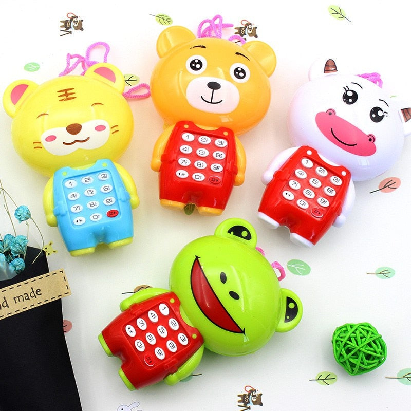 1pc Cartoon Mobile Phone Early Educational Learning With Music Machine For Children Electronic Toy Gift Funny Mini Cellphone