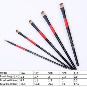 5Pcs/6pcs Artist Paint Brush Set High Quality Nylon Hair Wood Black Handle Watercolor Acrylic Oil Brush Painting Art Supplies