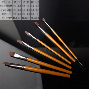 5Pcs/6pcs Artist Paint Brush Set High Quality Nylon Hair Wood Black Handle Watercolor Acrylic Oil Brush Painting Art Supplies