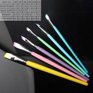 5Pcs/6pcs Artist Paint Brush Set High Quality Nylon Hair Wood Black Handle Watercolor Acrylic Oil Brush Painting Art Supplies