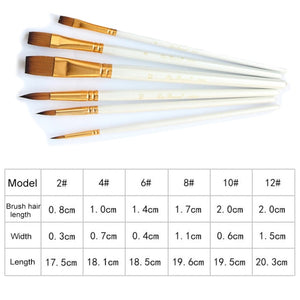 5Pcs/6pcs Artist Paint Brush Set High Quality Nylon Hair Wood Black Handle Watercolor Acrylic Oil Brush Painting Art Supplies