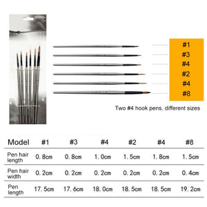 5Pcs/6pcs Artist Paint Brush Set High Quality Nylon Hair Wood Black Handle Watercolor Acrylic Oil Brush Painting Art Supplies