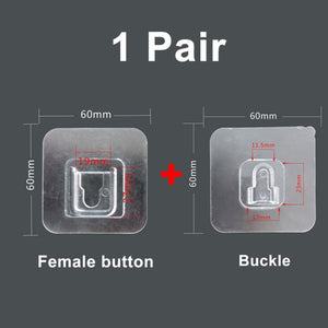 Double sided adhesive wall hooks Wall Hanger Strong Transparent Suction Cup Sucker Hook Wall Storage Holder Kitchen Bathroom