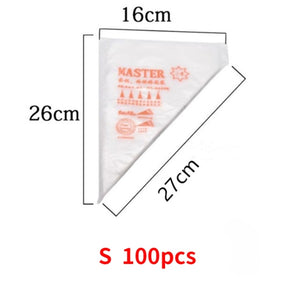 100/50/20 PCS Disposable Pastry Bag S/M/L Confectionery Bags Cake Cream Icing Fondant Decorating Kitchen Baking Piping Bag Tools