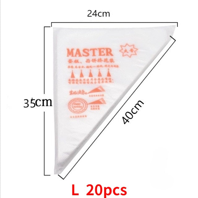 100/50/20 PCS Disposable Pastry Bag S/M/L Confectionery Bags Cake Cream Icing Fondant Decorating Kitchen Baking Piping Bag Tools