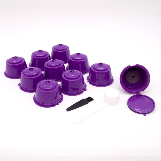 10PCS Refillable Capsules for Nescafe DOLCE GUSTO Coffee Capsules Reusable Filter with Spoon Brush Coffee Pods High Quality