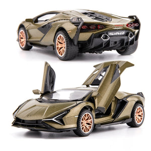 1:32 Lamborghinis Sian FKP37 Car Alloy Sports Car Model Diecast Sound Super Racing Lifting Tail Hot Car Wheel For Children Gifts