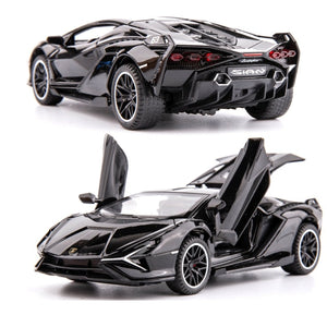 1:32 Lamborghinis Sian FKP37 Car Alloy Sports Car Model Diecast Sound Super Racing Lifting Tail Hot Car Wheel For Children Gifts
