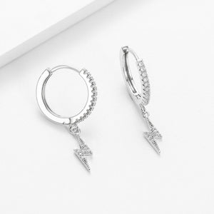 SIPENGJEL Fashion Zircon Pendant Hoop Earrings Geometric Cross Star Moon Drop Earrings For Women Jewelry 2021 aretes pendiente