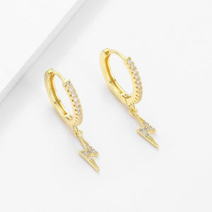 SIPENGJEL Fashion Zircon Pendant Hoop Earrings Geometric Cross Star Moon Drop Earrings For Women Jewelry 2021 aretes pendiente