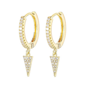 SIPENGJEL Fashion Zircon Pendant Hoop Earrings Geometric Cross Star Moon Drop Earrings For Women Jewelry 2021 aretes pendiente