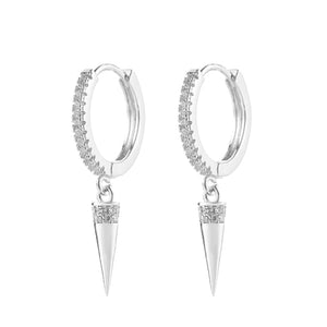 SIPENGJEL Fashion Zircon Pendant Hoop Earrings Geometric Cross Star Moon Drop Earrings For Women Jewelry 2021 aretes pendiente