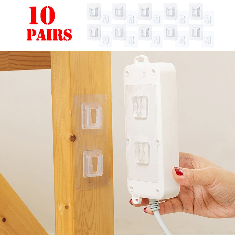 Double-Sided Adhesive Wall Hooks Hanger Strong Transparent Hooks Suction Cup Sucker Wall Storage Holder For Kitchen Bathroom
