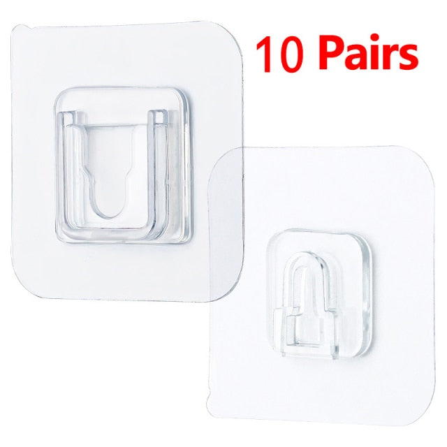 Double-Sided Adhesive Wall Hooks Hanger Strong Transparent Hooks Suction Cup Sucker Wall Storage Holder For Kitchen Bathroom