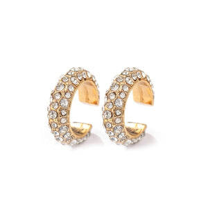 2021 New Fashion Pearl Ear Cuff Bohemia Stackable C Shaped CZ Rhinestone Small Earcuffs Clip Earrings for Women Wedding Jewelry