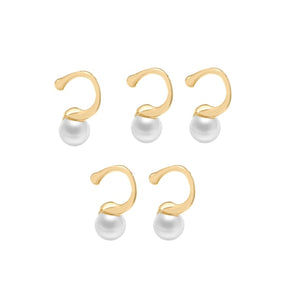 2021 New Fashion Pearl Ear Cuff Bohemia Stackable C Shaped CZ Rhinestone Small Earcuffs Clip Earrings for Women Wedding Jewelry