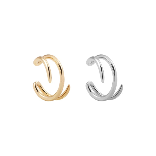 2021 New Fashion Pearl Ear Cuff Bohemia Stackable C Shaped CZ Rhinestone Small Earcuffs Clip Earrings for Women Wedding Jewelry