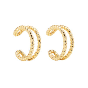 2021 New Fashion Pearl Ear Cuff Bohemia Stackable C Shaped CZ Rhinestone Small Earcuffs Clip Earrings for Women Wedding Jewelry