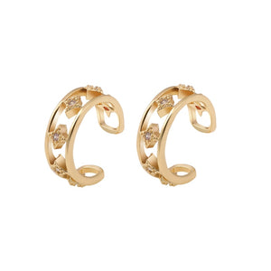 2021 New Fashion Pearl Ear Cuff Bohemia Stackable C Shaped CZ Rhinestone Small Earcuffs Clip Earrings for Women Wedding Jewelry