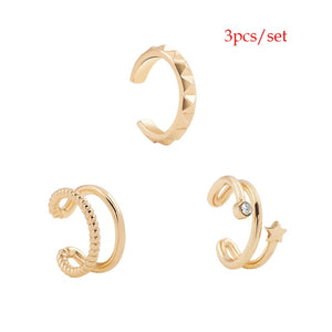 2021 New Fashion Pearl Ear Cuff Bohemia Stackable C Shaped CZ Rhinestone Small Earcuffs Clip Earrings for Women Wedding Jewelry