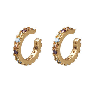 2021 New Fashion Pearl Ear Cuff Bohemia Stackable C Shaped CZ Rhinestone Small Earcuffs Clip Earrings for Women Wedding Jewelry