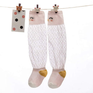 Balleenshiny Baby Girl Socks Toddler Baby Bow Cotton Mesh Breathable Socks Newborn Infant Non-slip Baby Girls Socks 0-3 years
