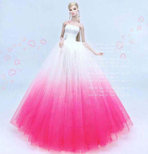 case for barbie doll clothes Princess dress trailing wedding bride marriage dress for barbie accessories toys house ornaments