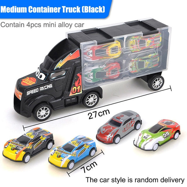Big Transport Car Container Carrier Big Truck Vehicles Toys With Mini Diecast Cars Model Toys For Children Boys Birthday Gifts