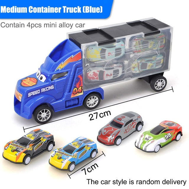 Big Transport Car Container Carrier Big Truck Vehicles Toys With Mini Diecast Cars Model Toys For Children Boys Birthday Gifts