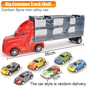Big Transport Car Container Carrier Big Truck Vehicles Toys With Mini Diecast Cars Model Toys For Children Boys Birthday Gifts