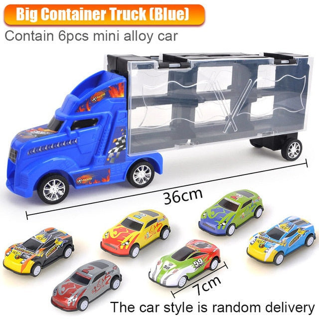 Big Transport Car Container Carrier Big Truck Vehicles Toys With Mini Diecast Cars Model Toys For Children Boys Birthday Gifts