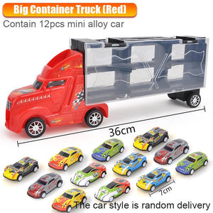 Big Transport Car Container Carrier Big Truck Vehicles Toys With Mini Diecast Cars Model Toys For Children Boys Birthday Gifts