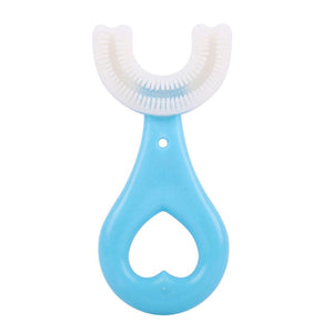 Kids Toothbrush U-Shape Infant Toothbrush with Handle Silicone Oral Care Cleaning Brush for Toddlers Ages 2-12