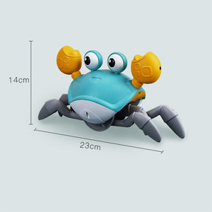 Simulation Automatic Obstacle Avoidance Crab Toy Electric Induction Crab Toy Cartoon Light Music Charging Crab Run Toy For Kids