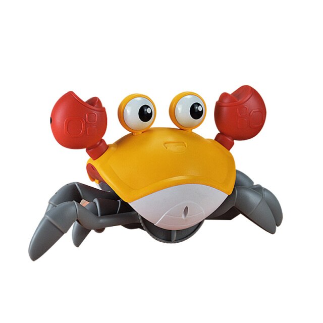 Simulation Automatic Obstacle Avoidance Crab Toy Electric Induction Crab Toy Cartoon Light Music Charging Crab Run Toy For Kids