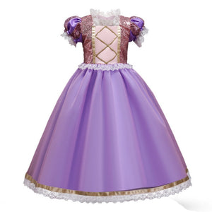 Fancy Girl Princess Dresses Beauty Belle Cosplay Costume Snow Christmas Halloween Princess Dress up Children Party Clothes