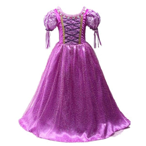 Fancy Girl Princess Dresses Beauty Belle Cosplay Costume Snow Christmas Halloween Princess Dress up Children Party Clothes