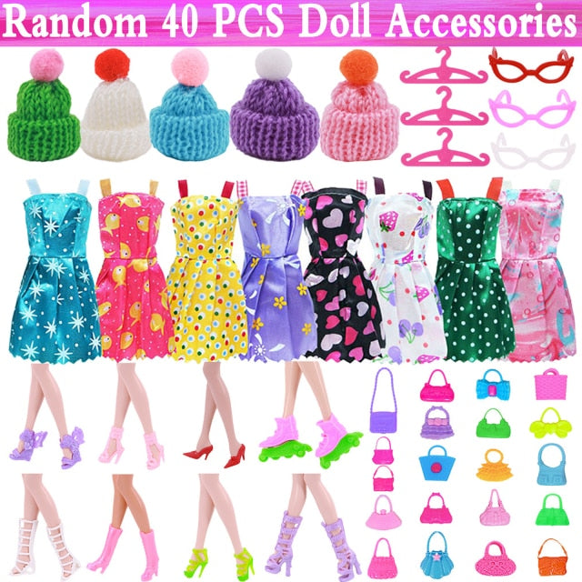 Barbies Doll Clothes Accessories for Barbies Doll Shoes Mini Dress Handbags Crown Hangers Glasses For Barbies Doll&1/6 BJD Blyth
