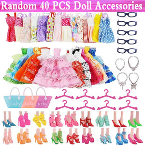 Barbies Doll Clothes Accessories for Barbies Doll Shoes Mini Dress Handbags Crown Hangers Glasses For Barbies Doll&1/6 BJD Blyth