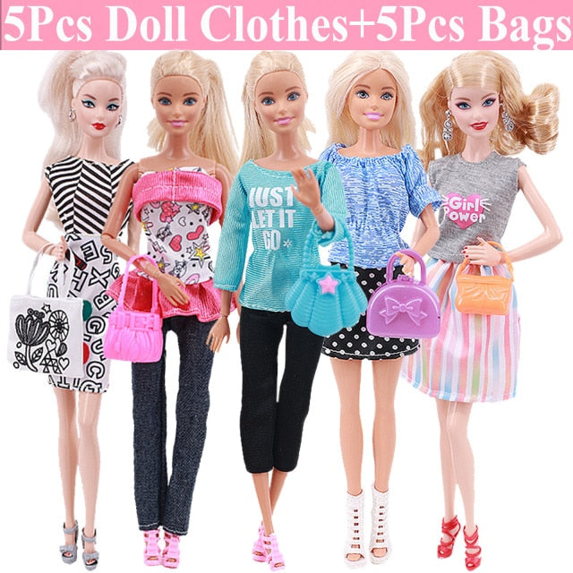 Barbies Doll Clothes Accessories for Barbies Doll Shoes Mini Dress Handbags Crown Hangers Glasses For Barbies Doll&1/6 BJD Blyth