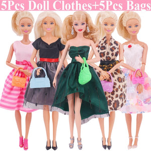 Barbies Doll Clothes Accessories for Barbies Doll Shoes Mini Dress Handbags Crown Hangers Glasses For Barbies Doll&1/6 BJD Blyth