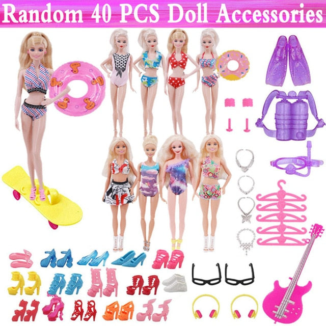 Barbies Doll Clothes Accessories for Barbies Doll Shoes Mini Dress Handbags Crown Hangers Glasses For Barbies Doll&1/6 BJD Blyth