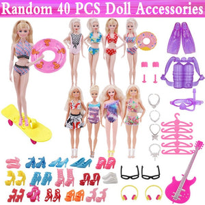 Barbies Doll Clothes Accessories for Barbies Doll Shoes Mini Dress Handbags Crown Hangers Glasses For Barbies Doll&1/6 BJD Blyth