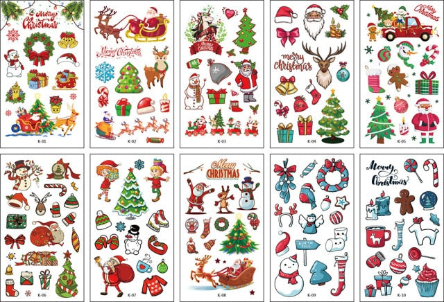 10 Sheets/Set Children Cute Cartoon Unicorn Temporary Tattoo Stickers Baby Shower Kids Body Makeup Sticker Tattoos Football