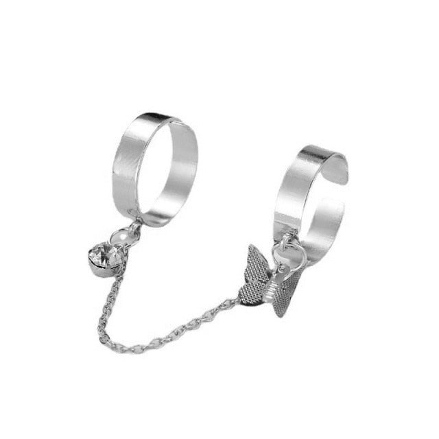 2021 Fashion Butterfly Clip Earrings Ear hook Stainless Steel Ear Clips Double pierced Earring Earrings Women Girls Jewelry